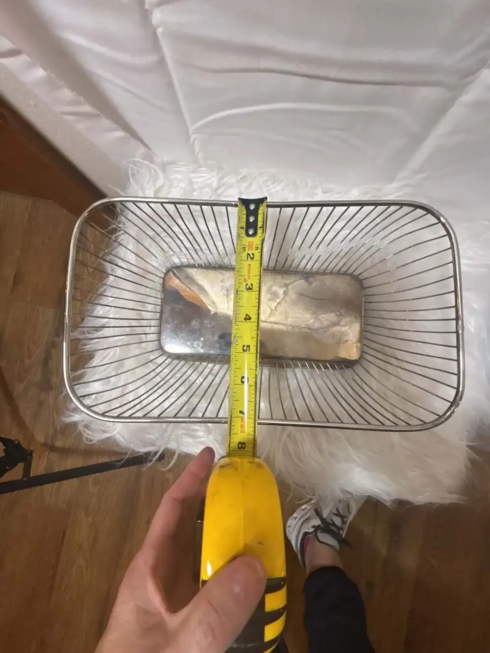 Vintage Rectangular Silver-Plated Wire Bread Basket
